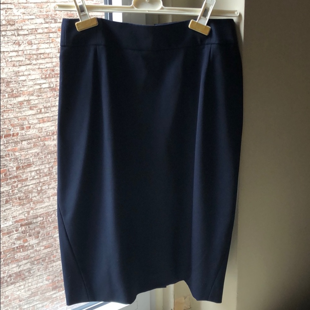 Theory navy wool pencil skirt